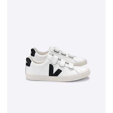 Veja 3-LOCK LEATHER Tornacipő Női White/Black | HU 610QMA